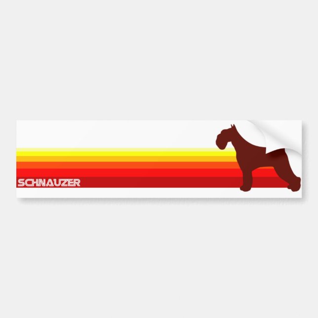 Schnauzer With Stripes Bumper Sticker (Front)