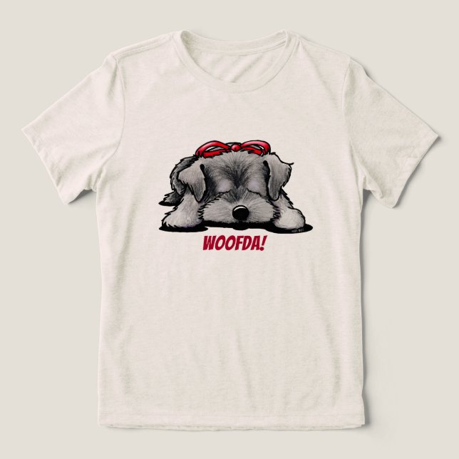 Schnauzer Woofda Tri-Blend Shirt (Design Front)