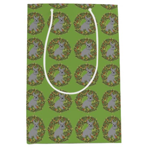 Schnauzer Wreath Medium Gift Bag