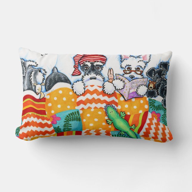 Schnauzers And Snoozes Lumbar Pillow (Front)