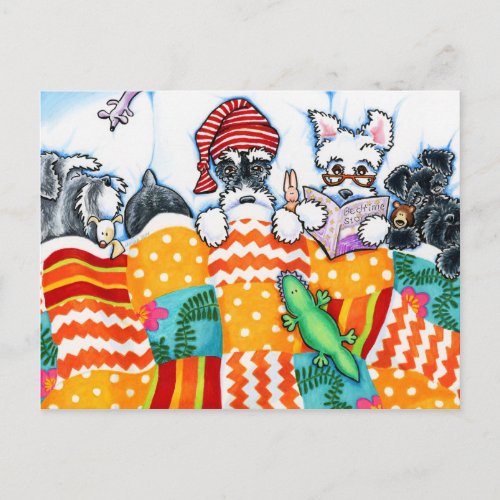 Schnauzers And Snoozes Postcard