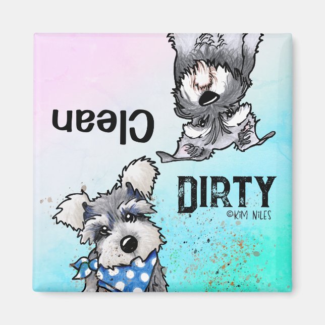 Schnauzers Clean Dirty Dishwasher Magnet (Front)