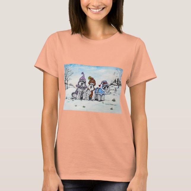 Schnauzers in Winter T-Shirt (Front)
