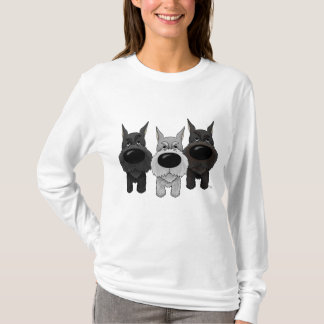 Schnauzers - Nose and Butt View T-Shirt