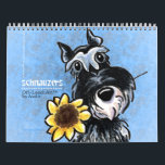 Schnauzers Off-Leash Art™ Vol 1 Calendar<br><div class="desc">Cute wall calendar for your home, office, or gift for a dog-loving friend. Features a different original illustration by Andie of Off-Leash Art each month of the favorite Schnauzer dog breed.</div>