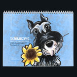 Schnauzers Off-Leash Art™ Vol 1 Calendar<br><div class="desc">Cute wall calendar for your home, office, or gift for a dog-loving friend. Features a different original illustration by Andie of Off-Leash Art each month of the favorite Schnauzer dog breed.</div>