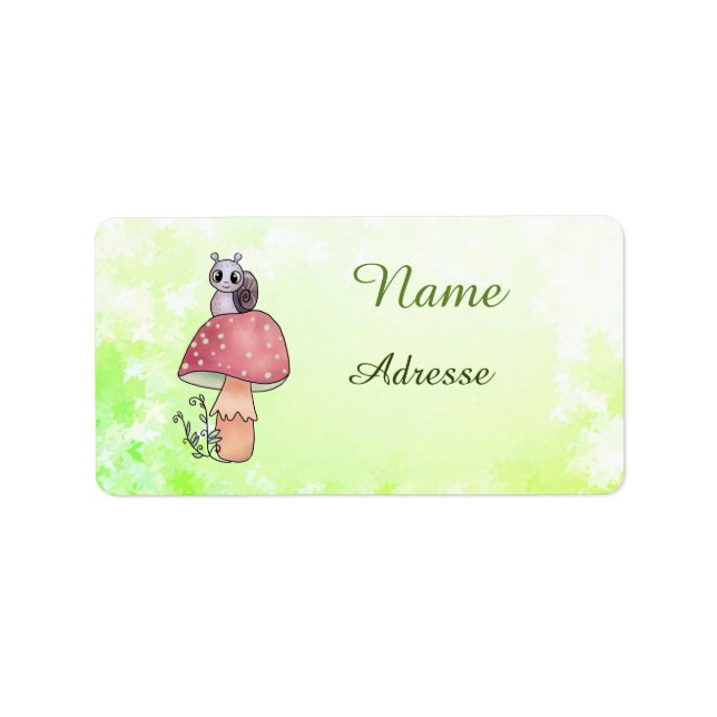 Schnecke mit Pilz,  Label (Front)