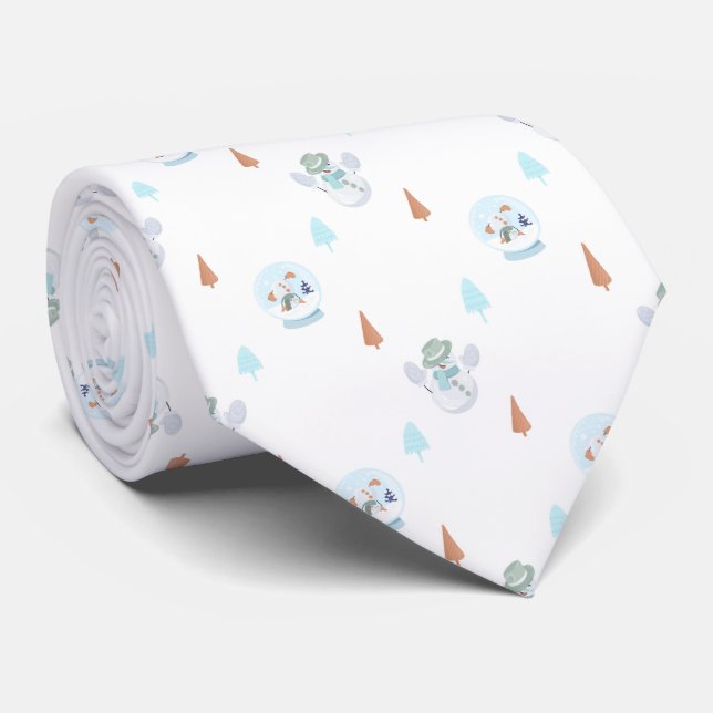 Schneemann Pattern Neck Tie (Rolled)