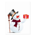 Schneemann / Snowman for Christmas / X-mas Postcard