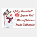 Schneemann / Snowman for Christmas / X-mas Rectangular Sticker