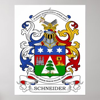 Schneider Coat Of Arms Custom Poster by coadbstore at Zazzle