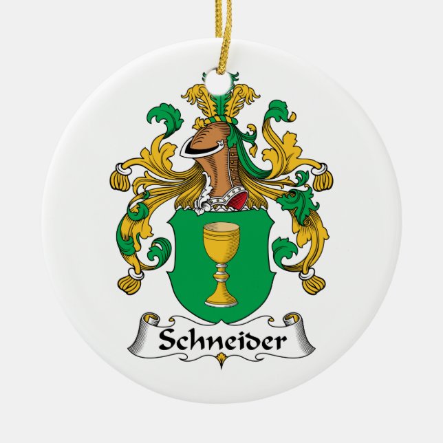 Schneider Family Crest Ceramic Ornament (Front)