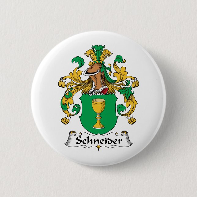 Schneider Family Crest Pinback Button (Front)