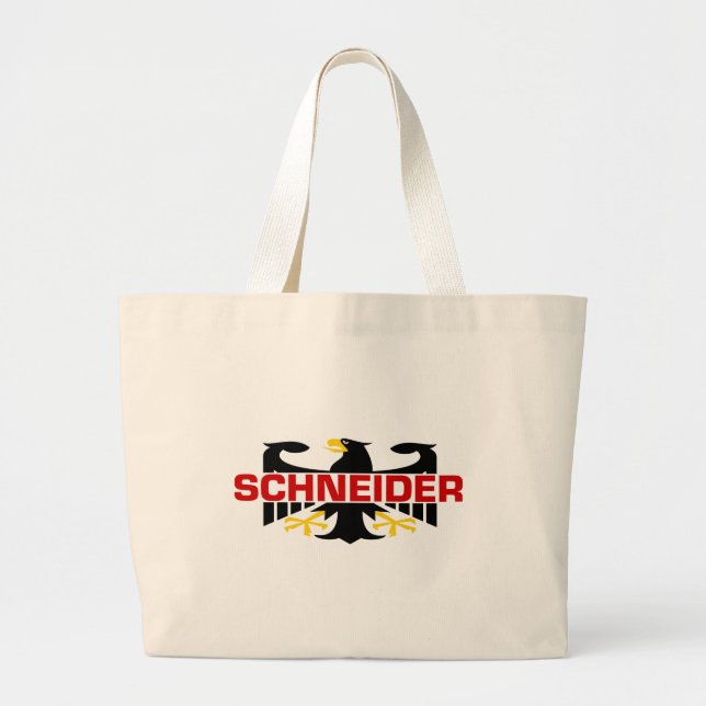 Schneider Surname Large Tote Bag (Front)