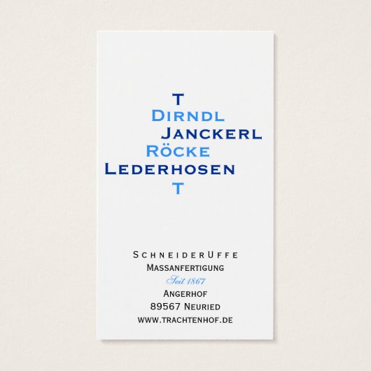 Schneider Visitenkarten (Back)