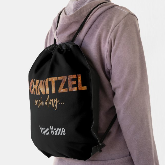 Schnitzel Each Day Funny Cutlet Escalope Design Drawstring Bag (Insitu)