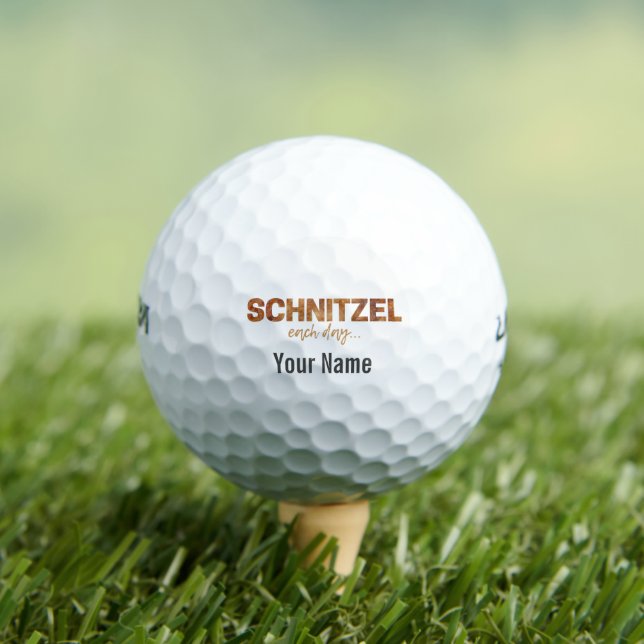 Schnitzel Each Day Funny Cutlet Escalope Design Golf Balls (Insitu Tee)