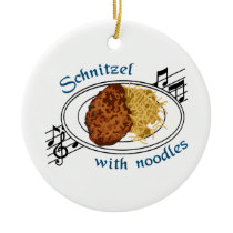 Schnitzel With Noodles Ceramic Ornament