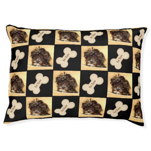 Schnoodle And Bone Dog Large Bed Personalized