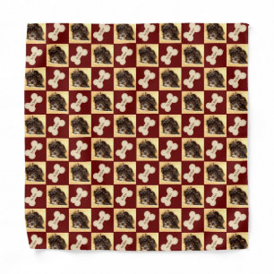 Schnoodle And Bone Personalized Burgundy Bandana