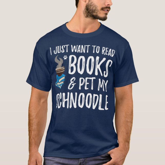 Schnoodle Avid Book Reader  Funny Dog Mom Gift T-Shirt (Front)