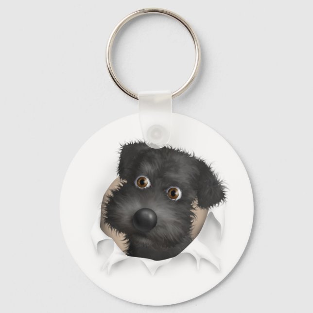 Schnoodle (Black) Busting Out Keychain (Front)