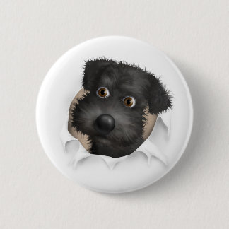 Schnoodle (Black) Busting Out Pinback Button