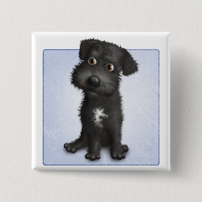 Schnoodle (Black) Pinback Button (Front)