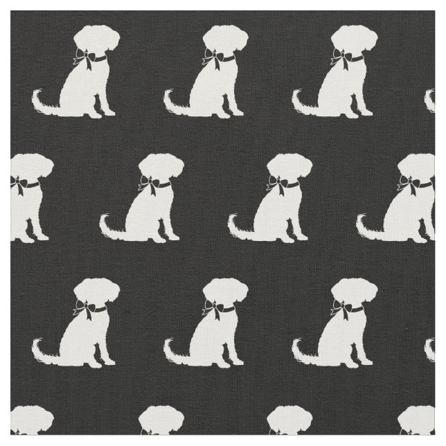 Schnoodle Dog Silhouette Pet Fabric (Close Up)