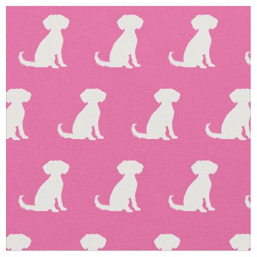 Schnoodle Dog Silhouette Pet Pink Fabric