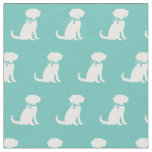 Schnoodle Dog Silhouette Pet Teal Fabric
