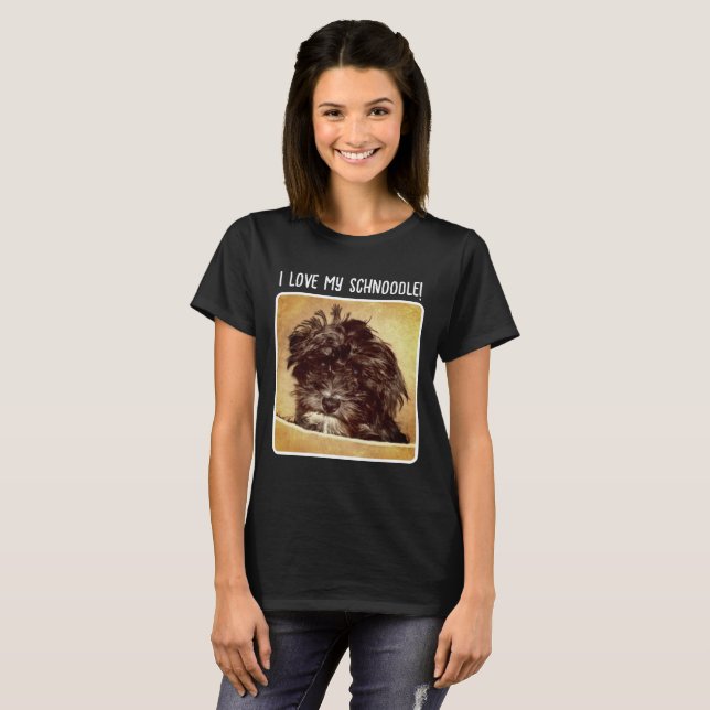 Schnoodle Dog Women's Black Basic T-Shirt (Front Full)