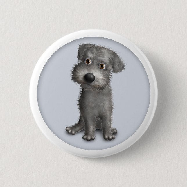 Schnoodle (Gray) Button (Front)