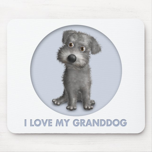 Schnoodle (Gray) Granddog Mouse Pad (Front)
