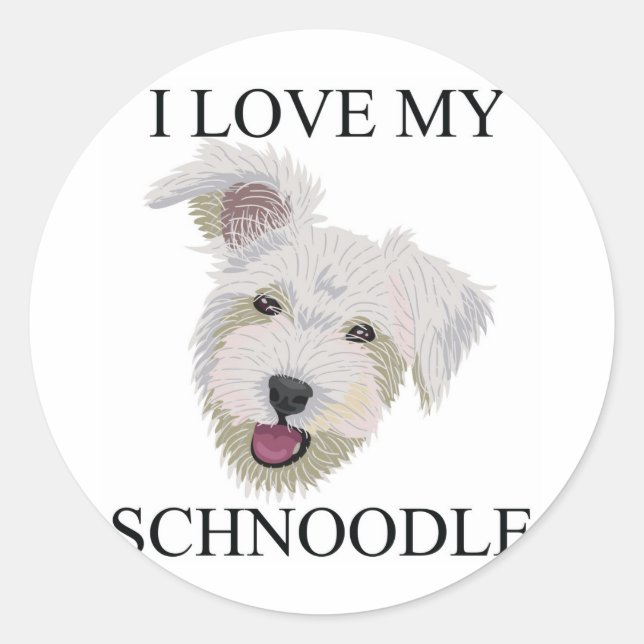 SCHNOODLE Love! Classic Round Sticker (Front)