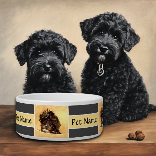 Schnoodle Personalized Dog Bowl