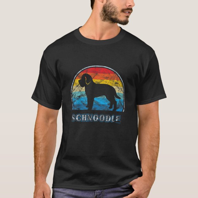 Schnoodle Vintage Design Dog T-Shirt (Front)