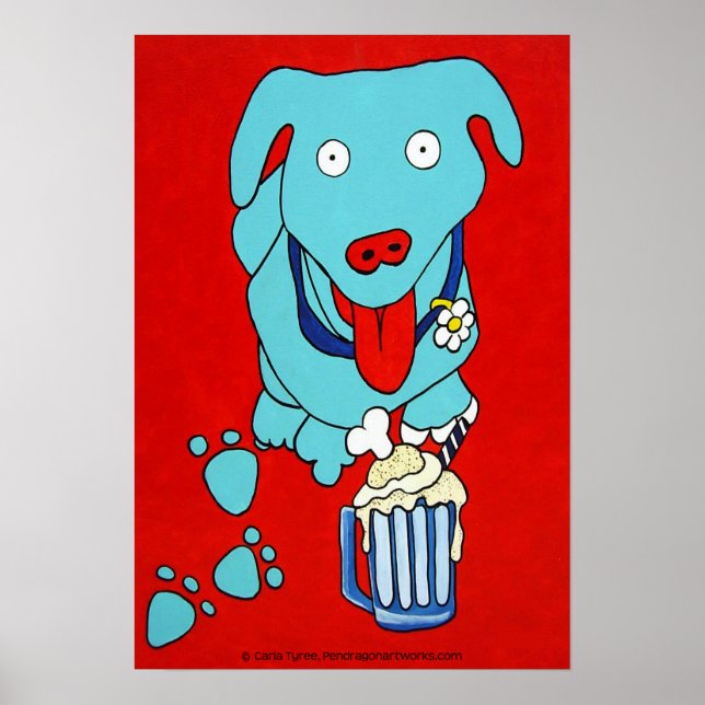 "SCHNOOK'S ROOT BEER FLOAT" Dog Art Print (Front)