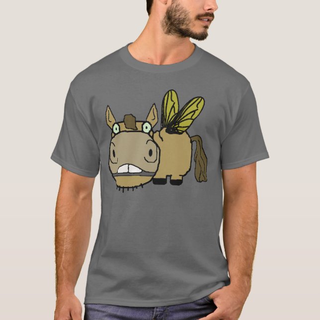 Schnozzle Horse Horsefly Cartoon T-Shirt (Front)