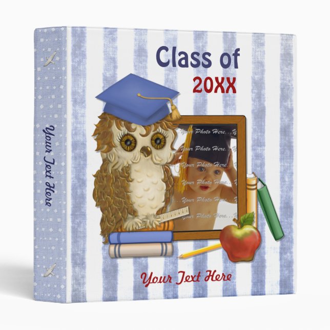 Scholar Owl - Graduation 3 Ring Binder (Front/Spine)