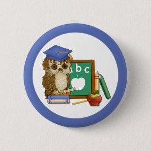 Scholar Owl Pinback Button