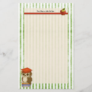 Scholar Owl Teacher - Customize Stationery