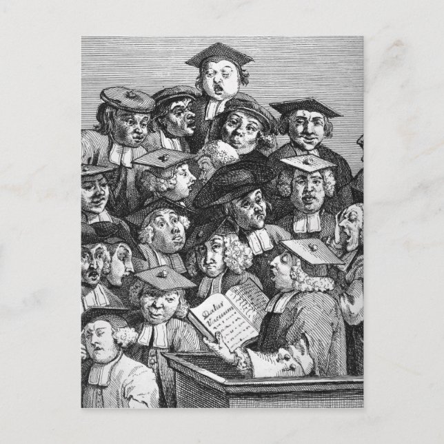 Scholars at a Lecture, 20th January 1736-37 Postcard (Front)