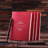 Scholar's Red Engraved Kraft Paper Journal (Front)