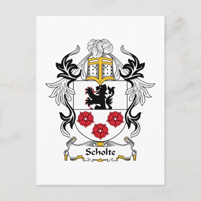 Scholte Family Crest Postcard (Front)