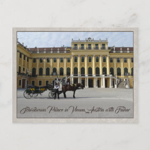 Schönbrunn Palace in Vienna, Austria with Fiaker Postcard