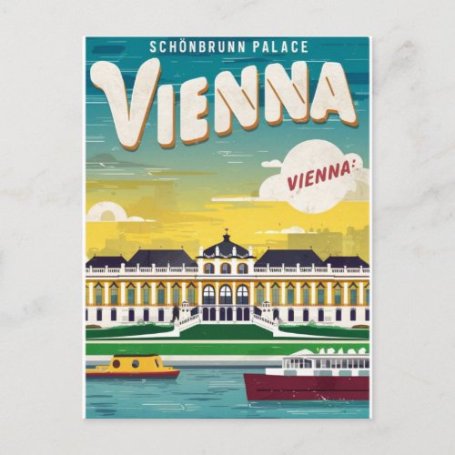 schnbrunn palace vienna vintage postcard