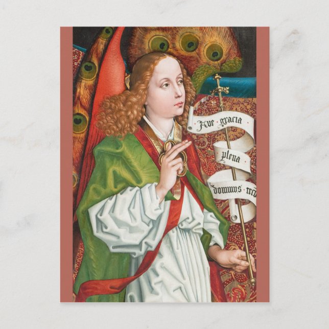 Schongauer Annunciation angel CC1182 Orlier altar Postcard (Front)
