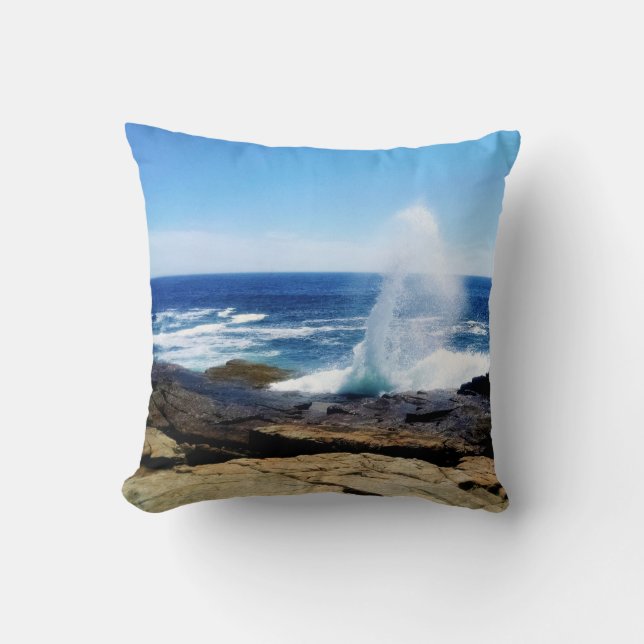 Schoodic Point Throw Pillow (Front)