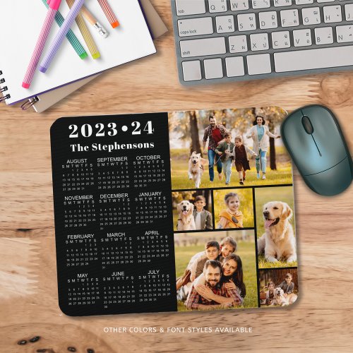 School 2023_2024 Calendar 6 Photo Custom Color Mouse Pad